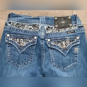 Miss Me 27 x 32 bootcut flap pocket embellished jeans